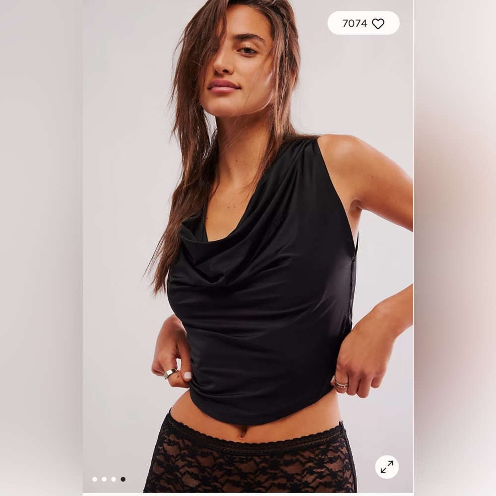 Free People City Nights Tuck in Top in Black